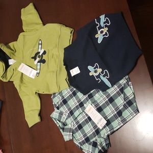 Gymboree size 3-6 mos, three piece set. Shirt, vest, and pullover. NWT.